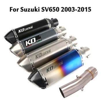 עבור סוזוקי SV650 2003-2015 פליטה משתיק מבלבל 51MM להחליק על אמצע הקישור צינור שונה חיבור צינור אופנוע