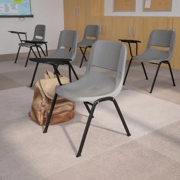 פלאש ריהוט אפור ארגונומי מעטפת כיסא ימני Flip-Up לוח זרוע הכיסא ריהוט משרדי כיסא המחשב במשרד