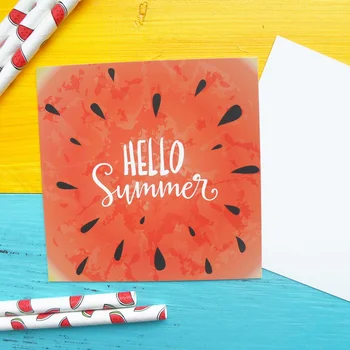 רב-משתמשים 50pcs מיני שלום קיץ אבטיח כרטיס סגנון עיצוב אלבומים ההזמנה למסיבה DIY עיצוב מתנה כרטיס המפלגה