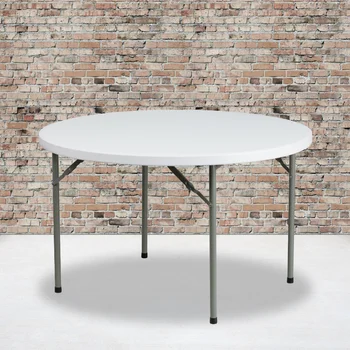 רהיטים 4 מטר מסביב גרניט לבן פלסטיק שולחן מתקפל