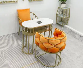 רשת תפוז אדום השיש מסמר שיפור שולחן כיסא החליפה יחיד, כפול שלוש. האדם שואב אבק אור יוקרה מסמר enhancem